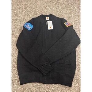 Kenosha Transit Uniform Sweater M NWT A+ SAI Navy Zip Cardigan USA Flag